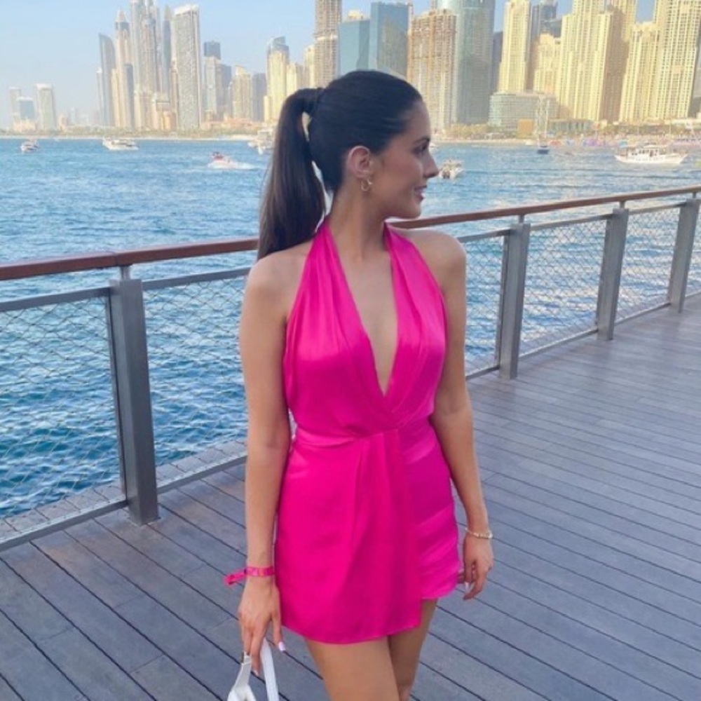 ZARA 🌸 SATIN EFFECT SHORT
JUMPSUIT FUCHSIA